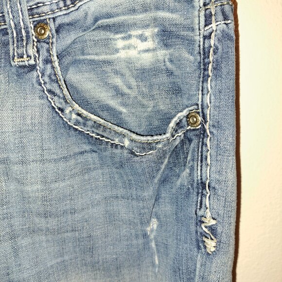 BKE Denim Tyler Distressed Embroidered Pocket Jeans size 36 - Picture 7 of 14